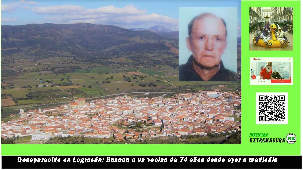 Desaparecido en Logrosán: Buscan a un vecino de 74 años desde ayer a mediodía