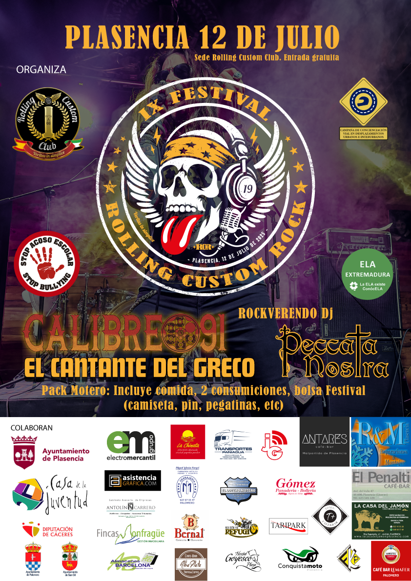 Plasencia acoge la IX edición del Festival Rolling Custom Rock con Calibre 91 como cabeza de cartel