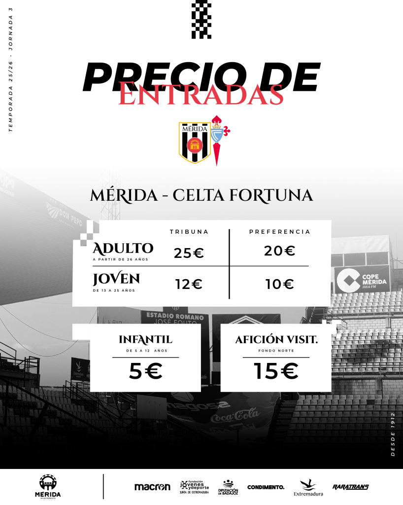 Boletos a la venta para Ad Mérida – Celta Fortuna
