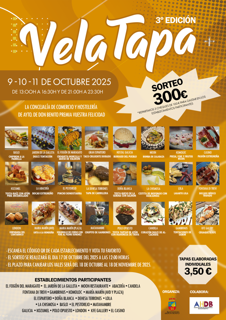 Bases del Concurso Velatapa 2025: Participa y disfruta de las tapas del 9 al 11 de octubre.