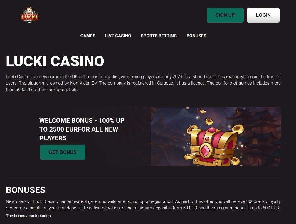 Una amplia selección de juegos de casino en Lucki Casino: tragamonedas, ruleta, blackjack y más.