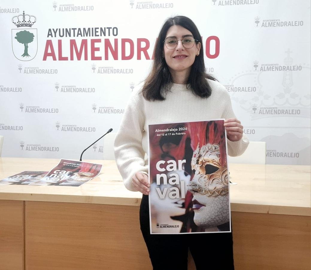 Programación del Carnaval presentada por la concejala de Festejos, Tamara Rodríguez, del 12 al 17 de febrero. ¡Disfruta de la fiesta en Almendralejo!