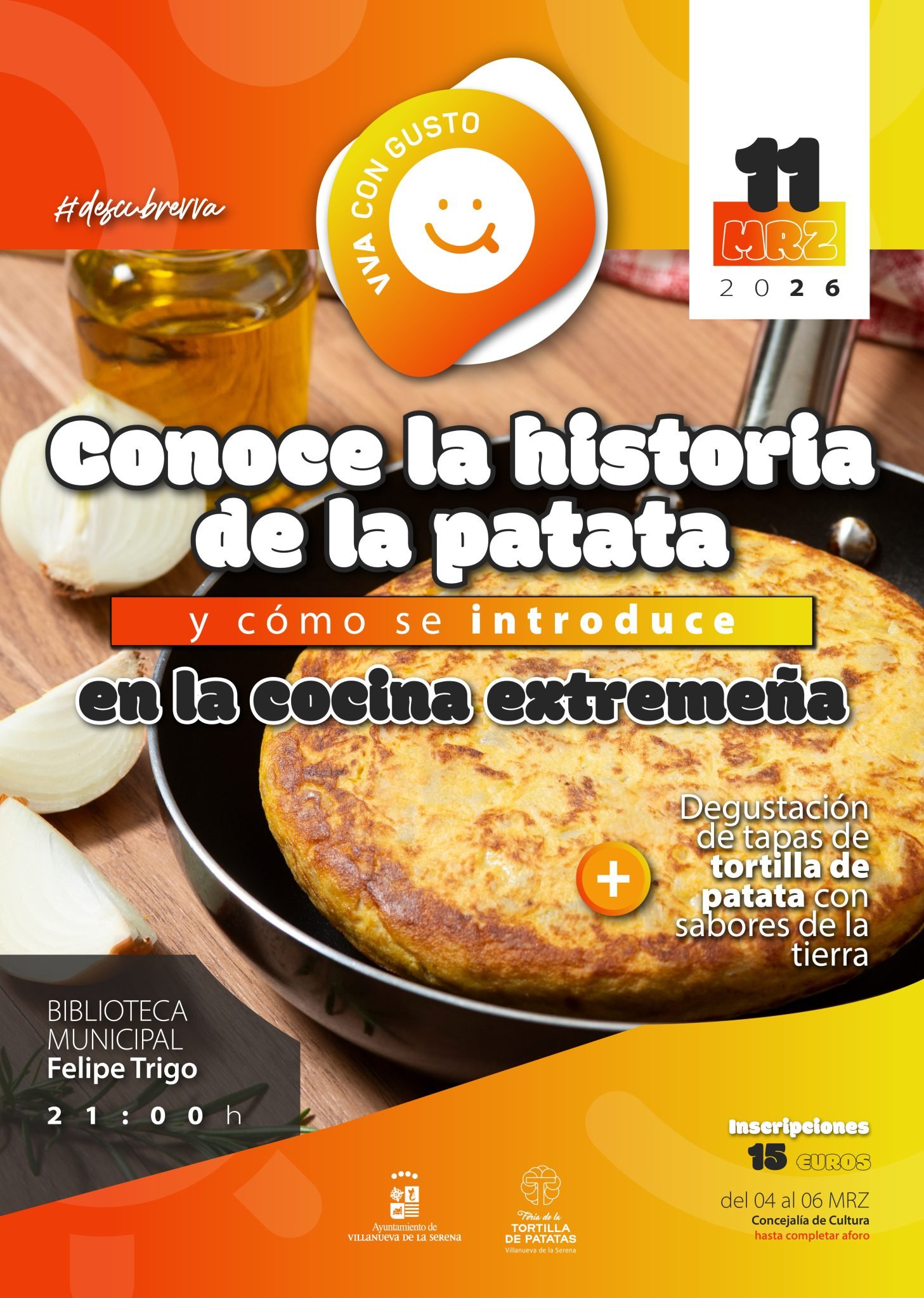 Charla y degustación de tapas de tortilla de patatas con sabor regional el miércoles 11
