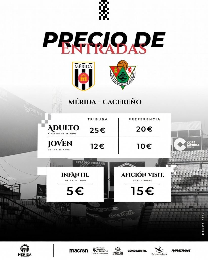 Entradas para el Derbi Extremeño ya disponibles – AD Mérida