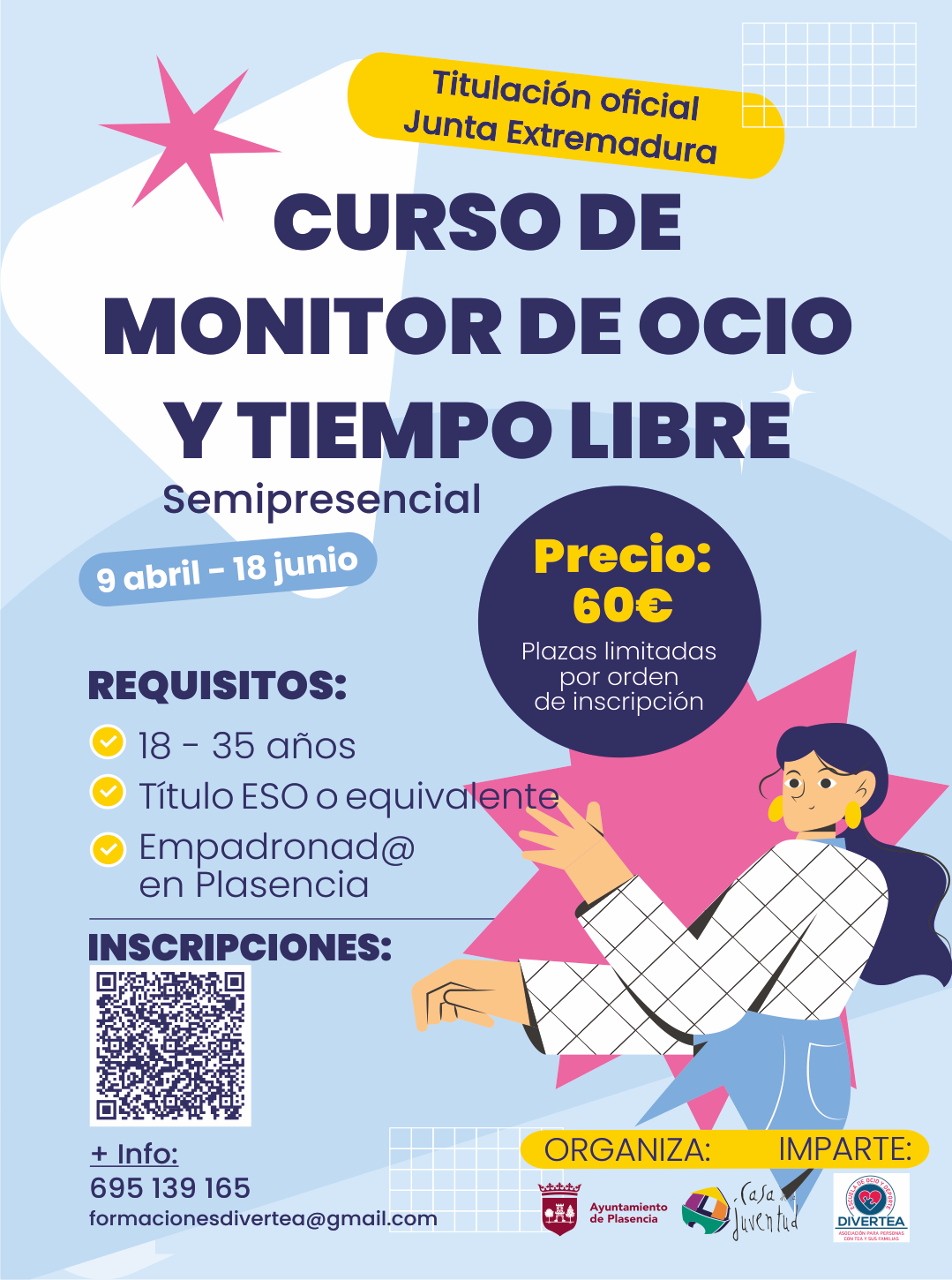 Plasencia ofrece curso de monitor de ocio y tiempo libre al 50% de descuento
