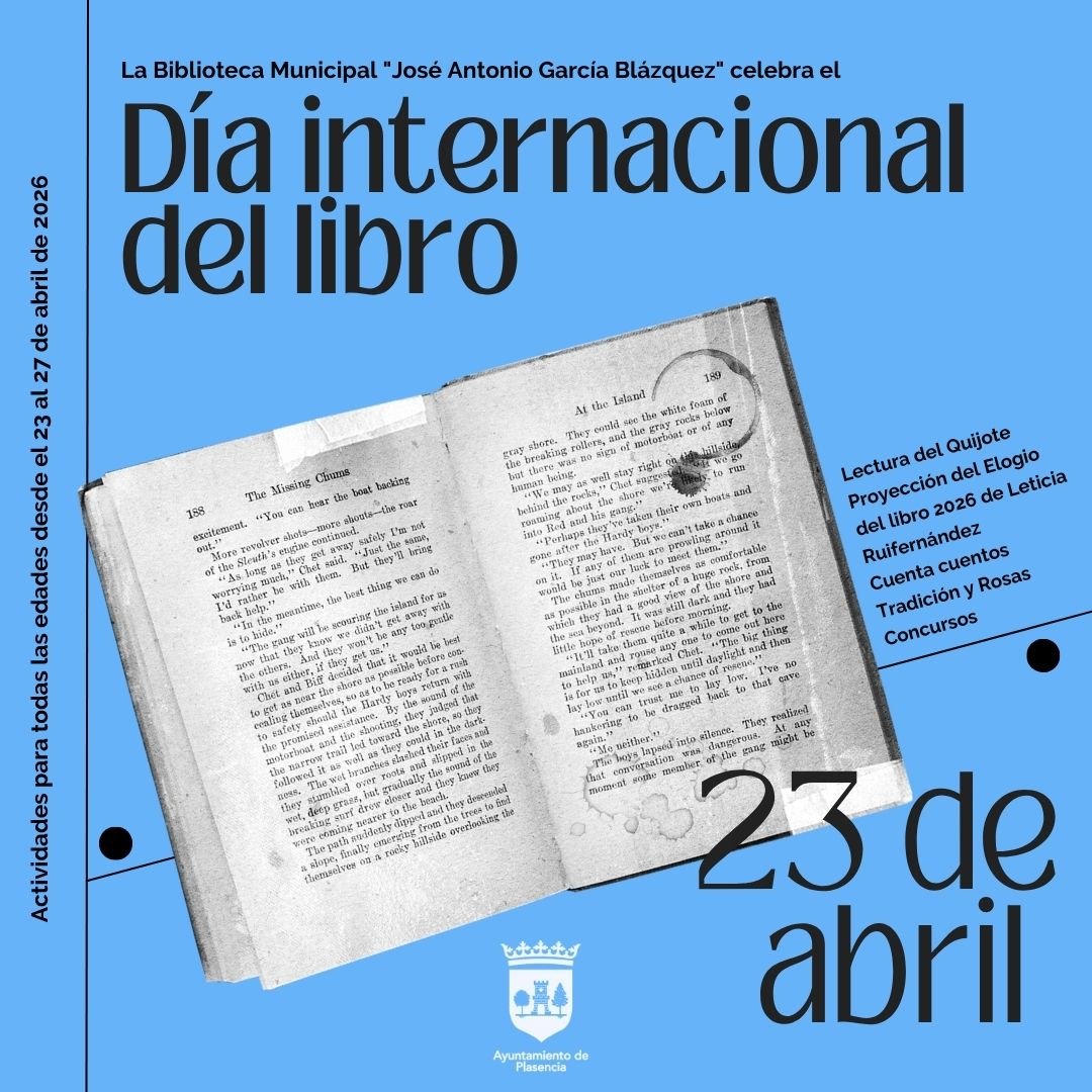 La Biblioteca Municipal “José Antonio García Blázquez” celebra el día del libro con una variada programación cultural en español.