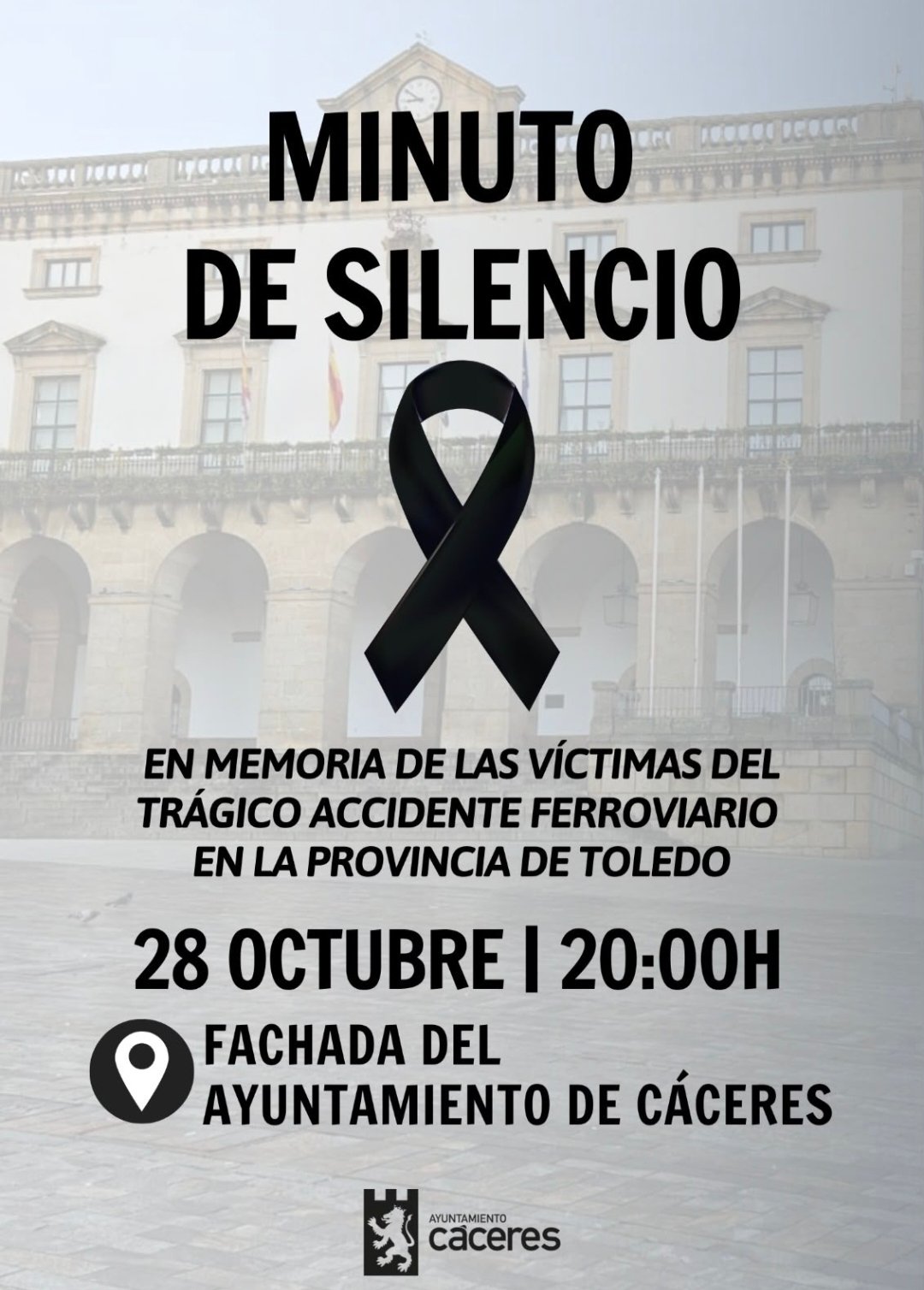 El alcalde de Cáceres expresa sus condolencias a los familiares de las víctimas del trágico suceso